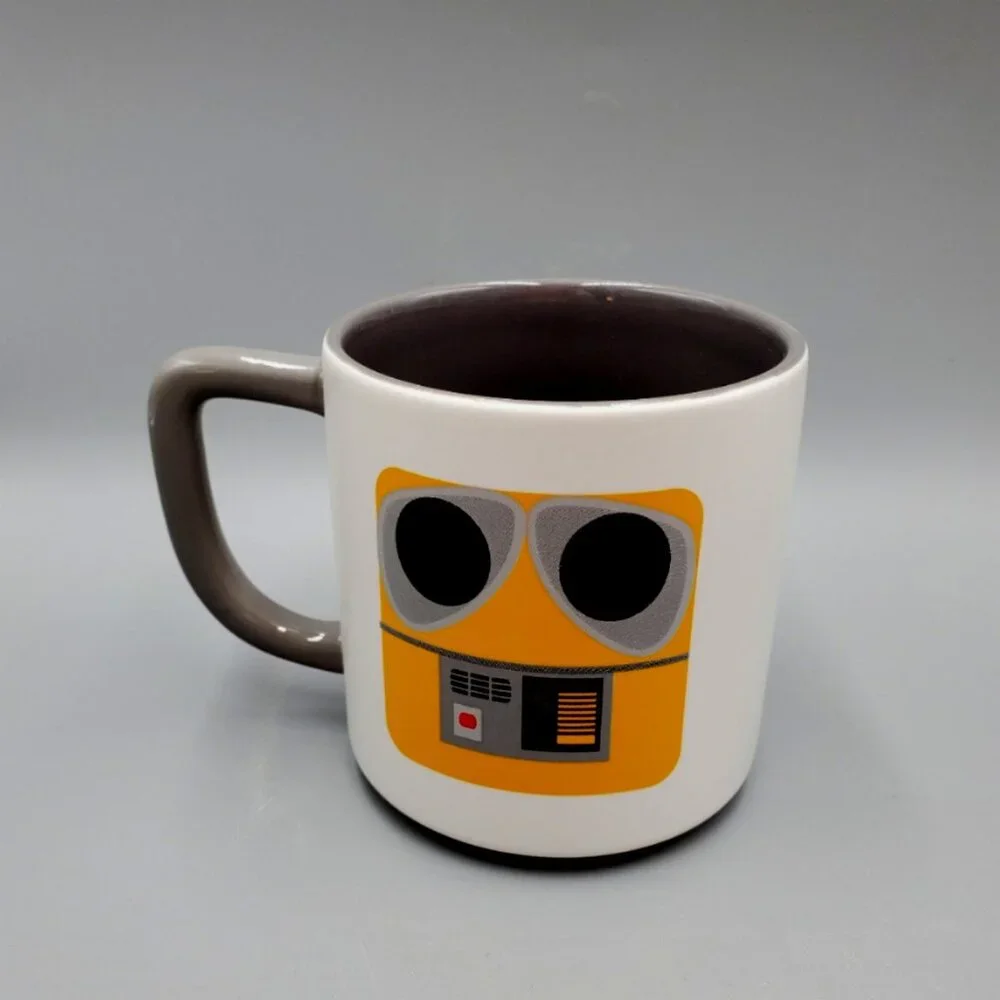 Disney Pixar Robot Wall-E Mug Cup Yellow Gray White New Unused - Picture 2 of 4
